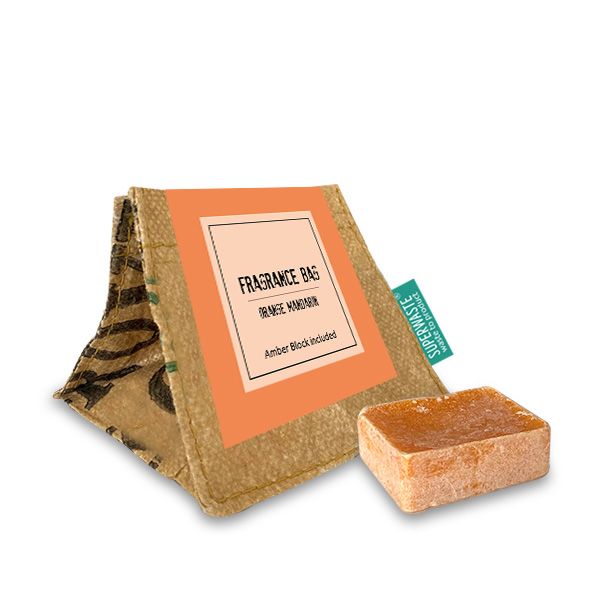 Orange Mandarin - Duftsäckchen mit Bernstein - Fairtrade Upcycling