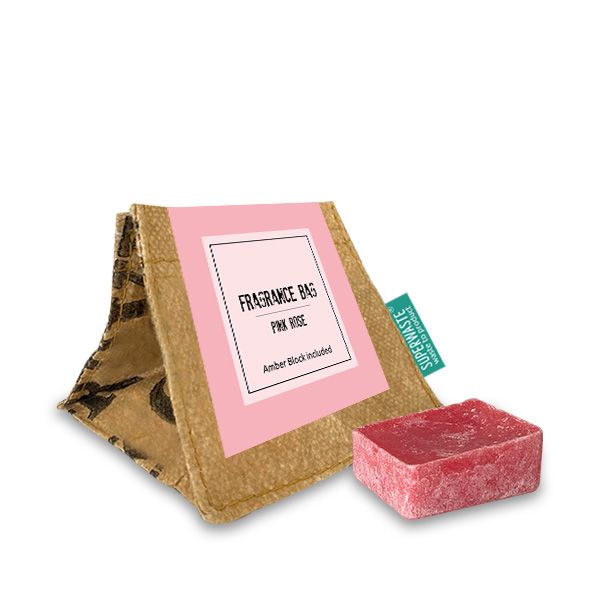 Pink Rose - Duftsäckchen mit Bernstein - Fairtrade Upcycling