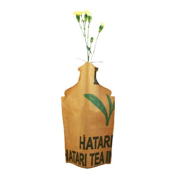 Flaschen-Vase- Hülle Hals-Giebelhaus- Fairtrade Upcycling