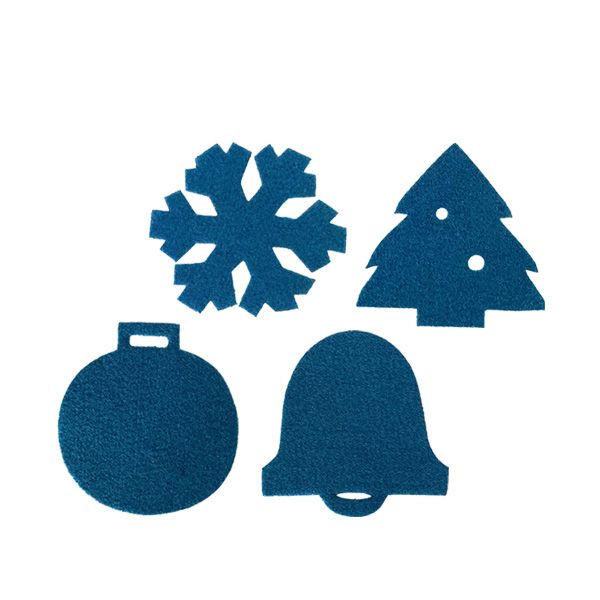 4 Recycelte PET Weihnachtsfiguren - Untersetzer oder Hänger - petrol blau- Fairtrade Upcycling